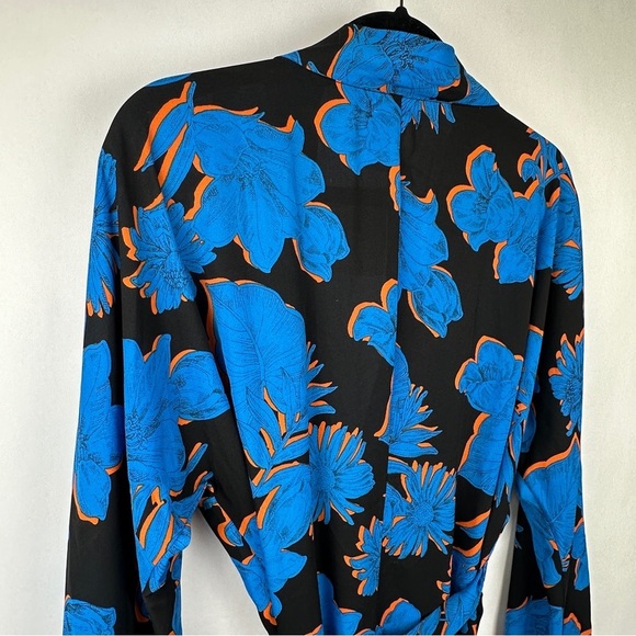 NWT Urban Outfitters CAD Electric Blue and Black Wrap Dress | US Size XL - Picture 9 of 13